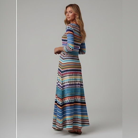 Argyle & Striped A-line Dress - Picture 3 of 6